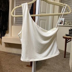 white off the shoulder tank top